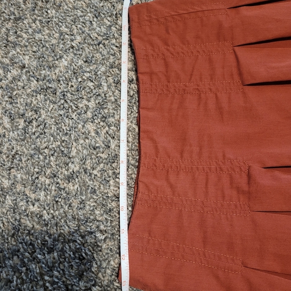 Zara SZ XS Long Pleated Skirt- Rust - Side zip - Picture 6 of 7